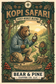 Bear & Pine Kopi Safari post-roast blend artwork featuring a bear checking a compass while pinecone Buddy points along a woodland trail.