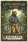 Bear & Pine Latin American Blend medium-dark roast artwork featuring a bear on a rainforest footbridge, with nutty, mild fruity and cocoa tasting-note illustrations.