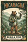 Bear & Pine Nicaragua medium roast coffee artwork featuring a bear in a mountain landscape with cocoa, floral and citrus tasting-note illustrations.